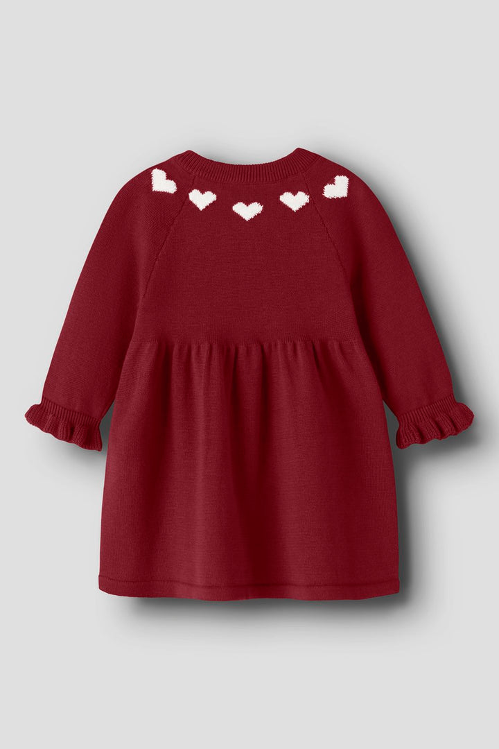 Name It - Nbfrisse Ls Knit Dress - 5131537 Red Dahlia