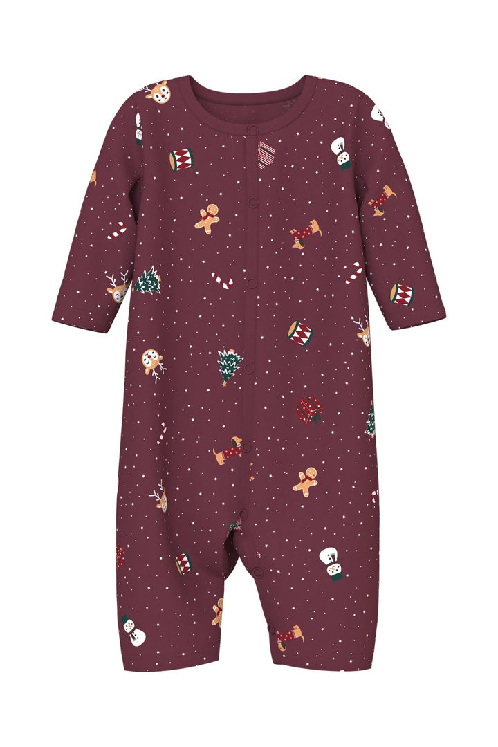 Name It - Nbnvismas Ls Nightsuit - 5124775 Burgundy Christmas