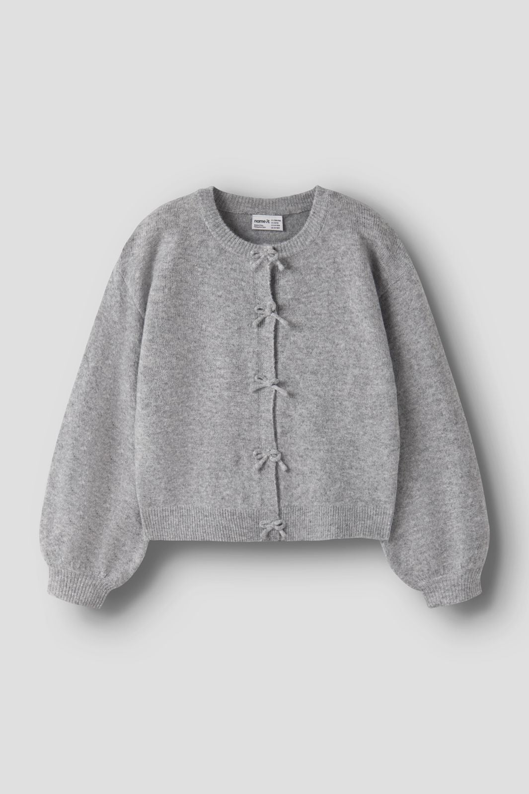 Name It - Nkfrima Ls Knit Card - 5116102 Grey Melange