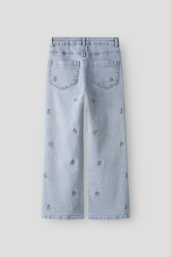 Name It - Nkfrose Wide Emb Jeans 2010-Fr - 4891113 Light Blue Denim Flower Embroidery