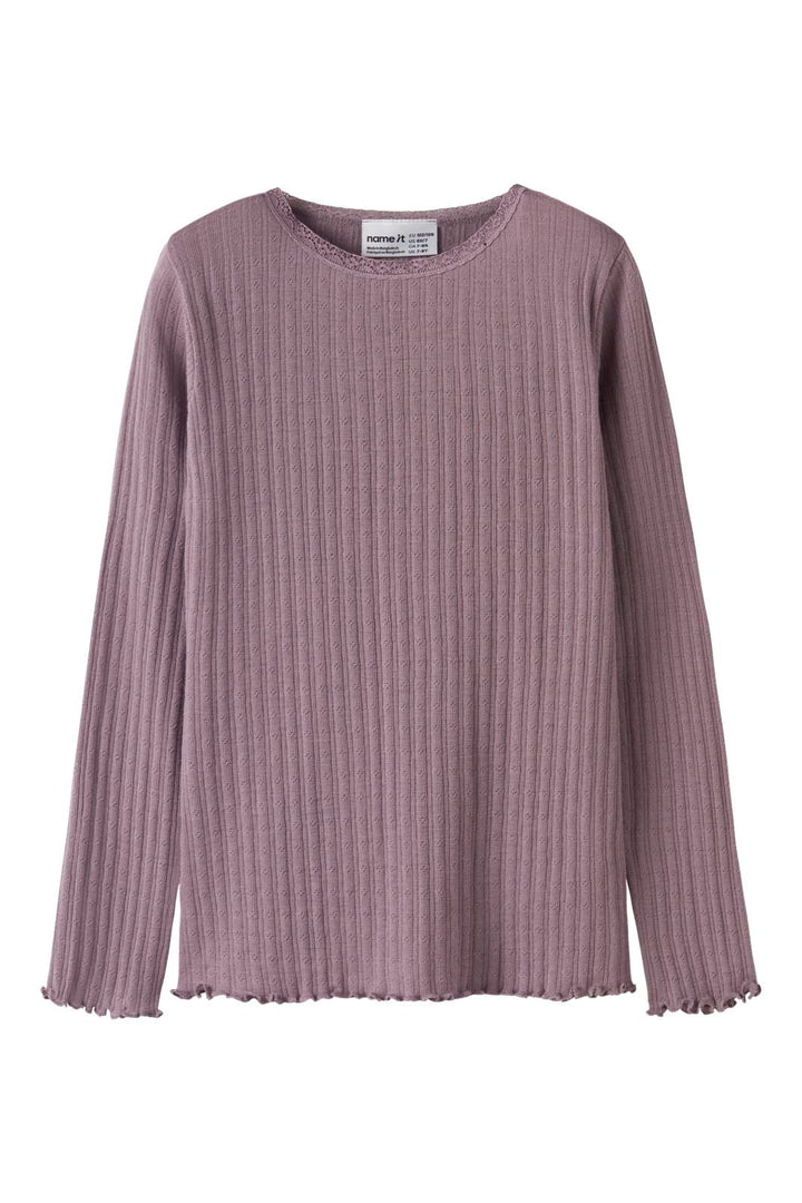 Name It - Nkfwossa Wo/Si Rib Ls Top - 4973641 Toadstool