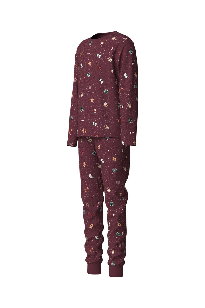 Name It - Nknvismas Ls Nightset - 5124790 Burgundy Christmas