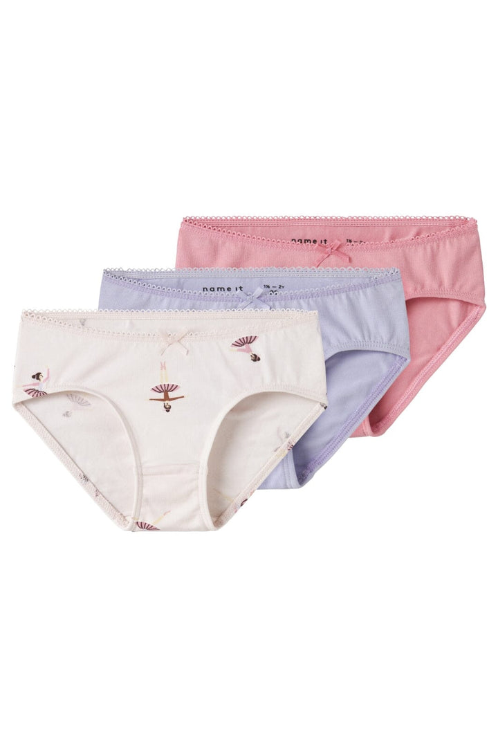 Name It - Nmfbriefs Ballarina - 4871353 Pearl W/ Peony + Purple Heather Underbukser 