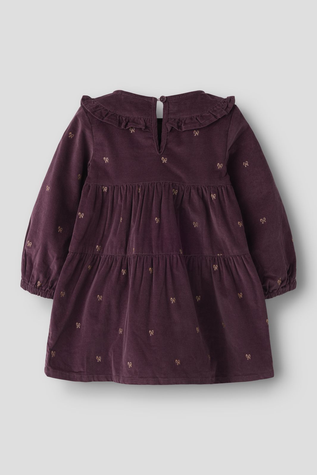 Name It - Nmflaura Cord Glitter Dress 4510-Yt - 5206625 Catawba Grape Glitter Bow