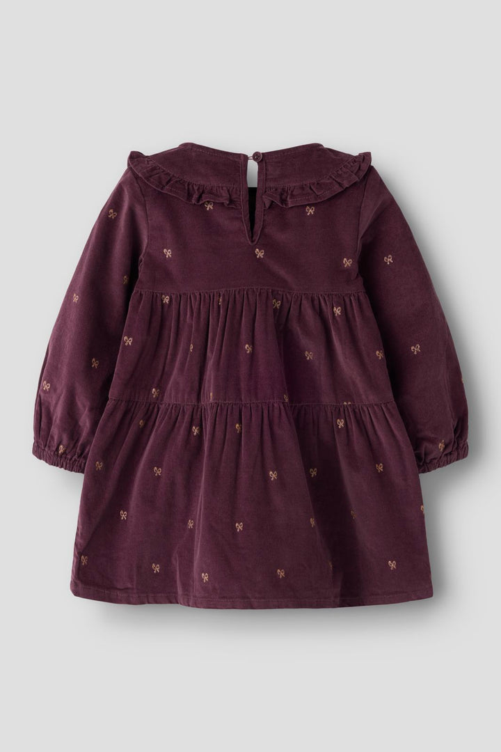 Name It - Nmflaura Cord Glitter Dress 4510-Yt - 5206625 Catawba Grape Glitter Bow