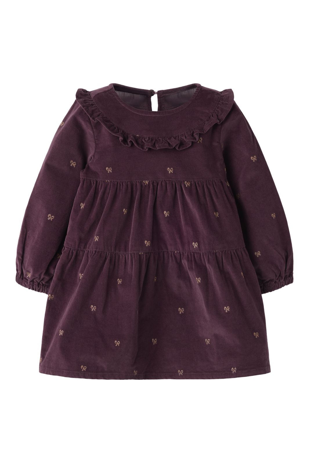 Name It - Nmflaura Cord Glitter Dress 4510-Yt - 5206625 Catawba Grape Glitter Bow