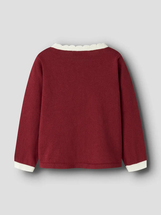 Name It - Nmfralbos Ls Knit Card - 5158244 Red Dahlia Cardigans 