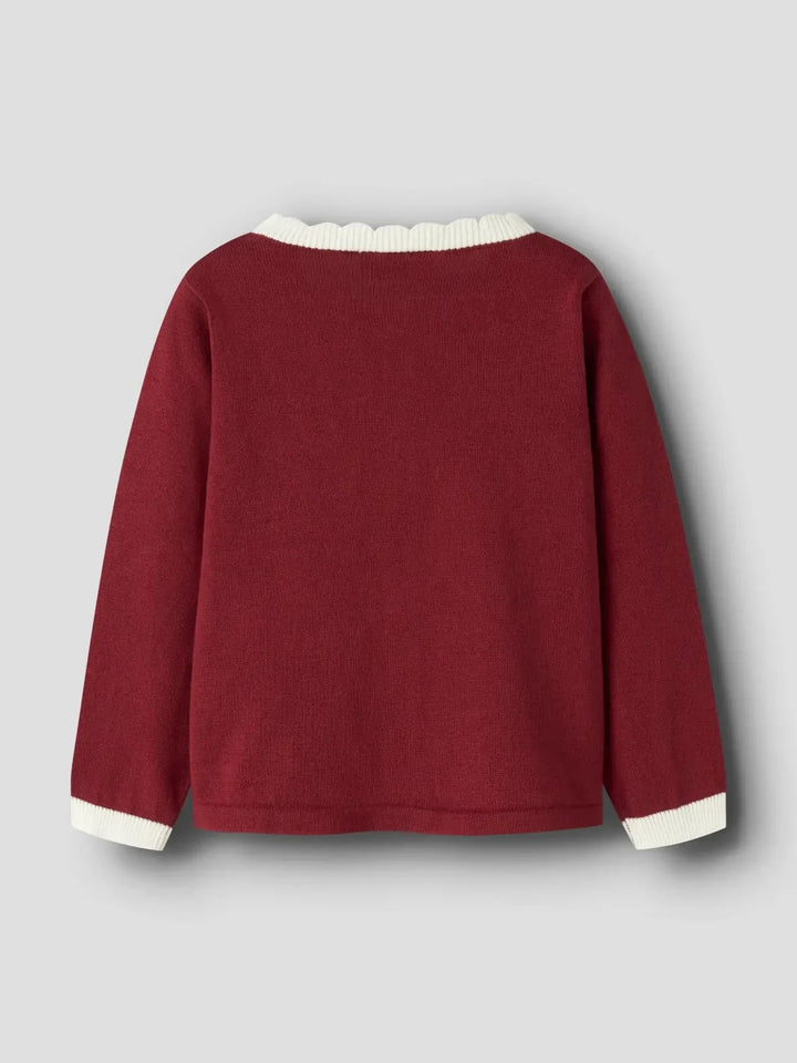Name It - Nmfralbos Ls Knit Card - 5158244 Red Dahlia Cardigans 