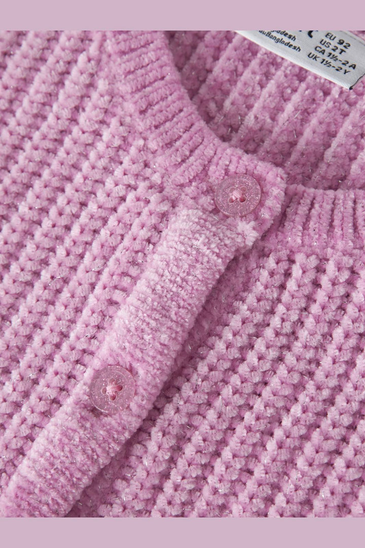 Name It - Nmfrome Ls Loose Knit Card - 5116047 Full Blooming Pink Silver Lurex