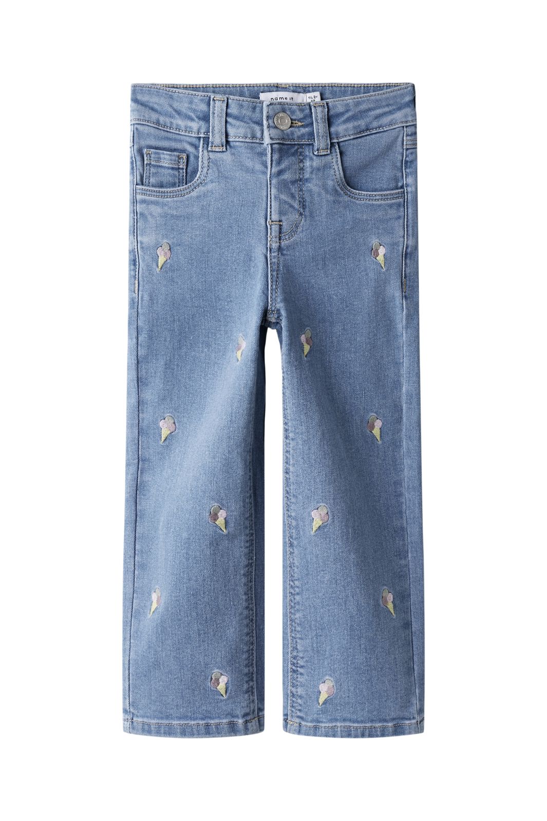 Name It - Nmfrose Straight Emb Jeans 1017-Fr - 4855041 Light Blue Denim Ice Cream Emb