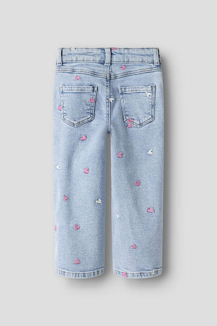Name It - Nmfrose Wide Emb Jeans 2633-Fr - 4893807 Light Blue Bleached Denim