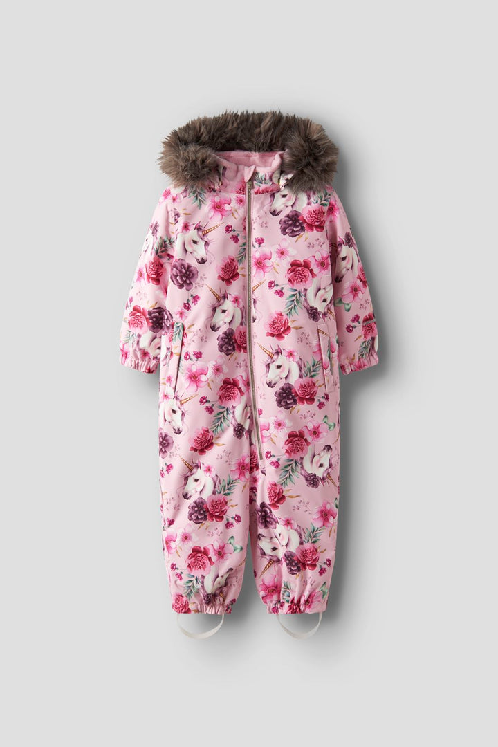 Name It - Nmfsnow10 Suit - 4874995 Parfait Pink Floral Unicorn