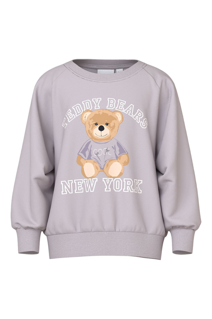 Name It - Nmfvenus Ls Nreg Sweat - 4971008 Lilac Marble Teddy Bear