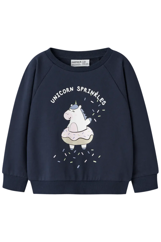 Name It - Nmfvenus Ls Nreg Sweat - 4971009 Navy Blazer Unicorn Sprinkles Sweatshirts 