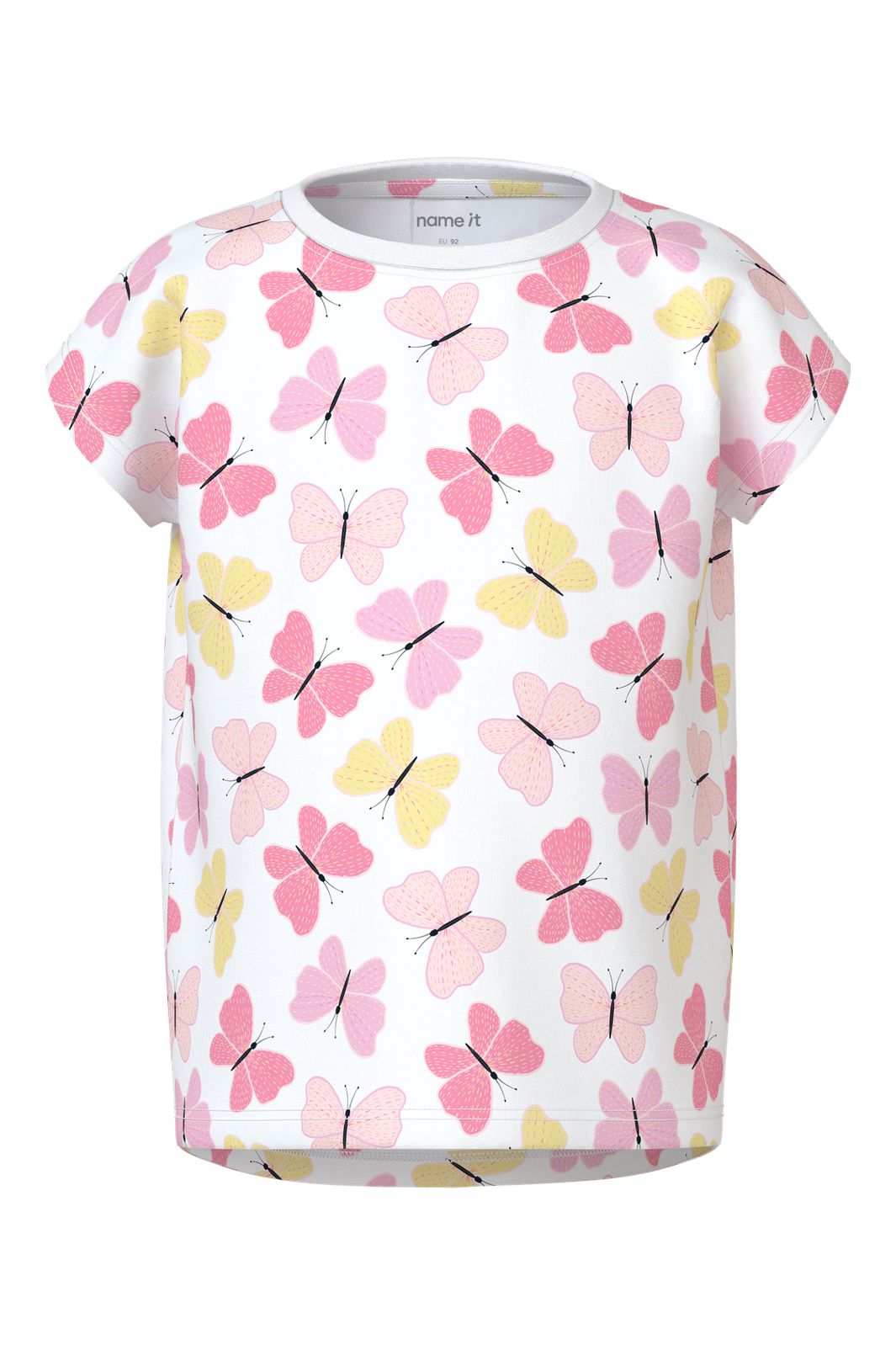 Name It - Nmfvigga Capsl Top - 5067815 Bright White Pink Butterfly