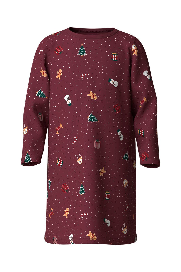 Name It - Nmfvismas Ls Nightgown - 5124768 Burgundy Christmas