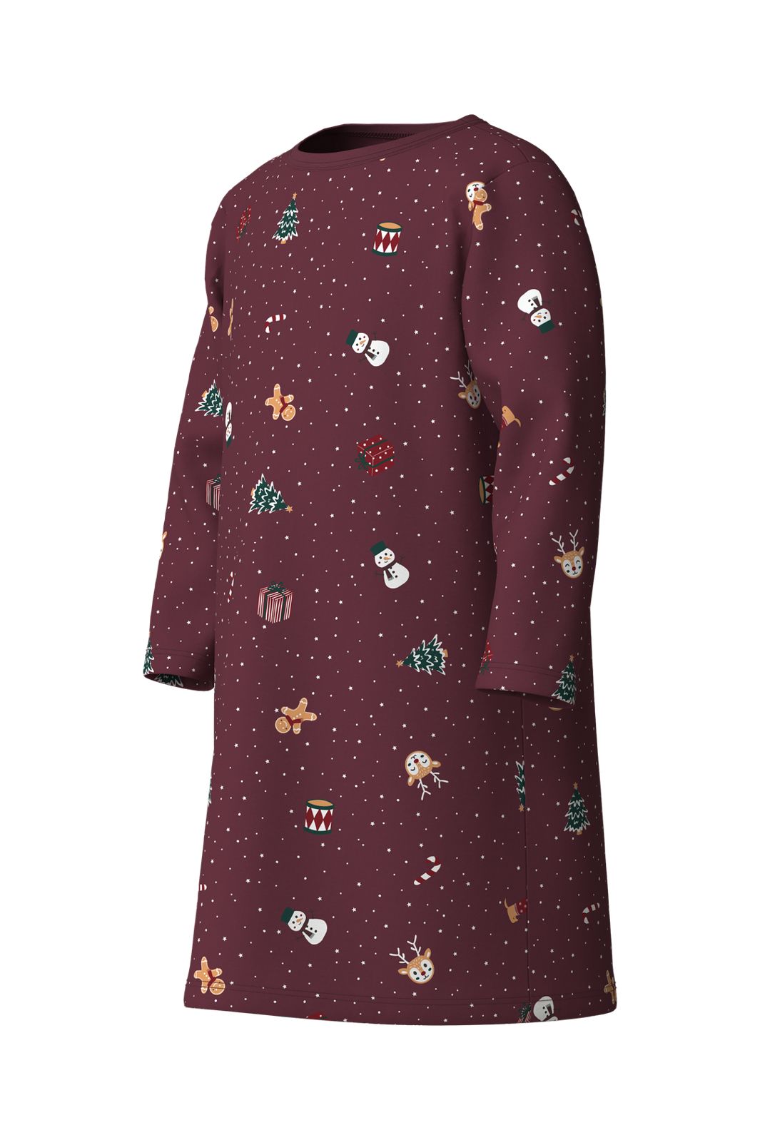 Name It - Nmfvismas Ls Nightgown - 5124768 Burgundy Christmas