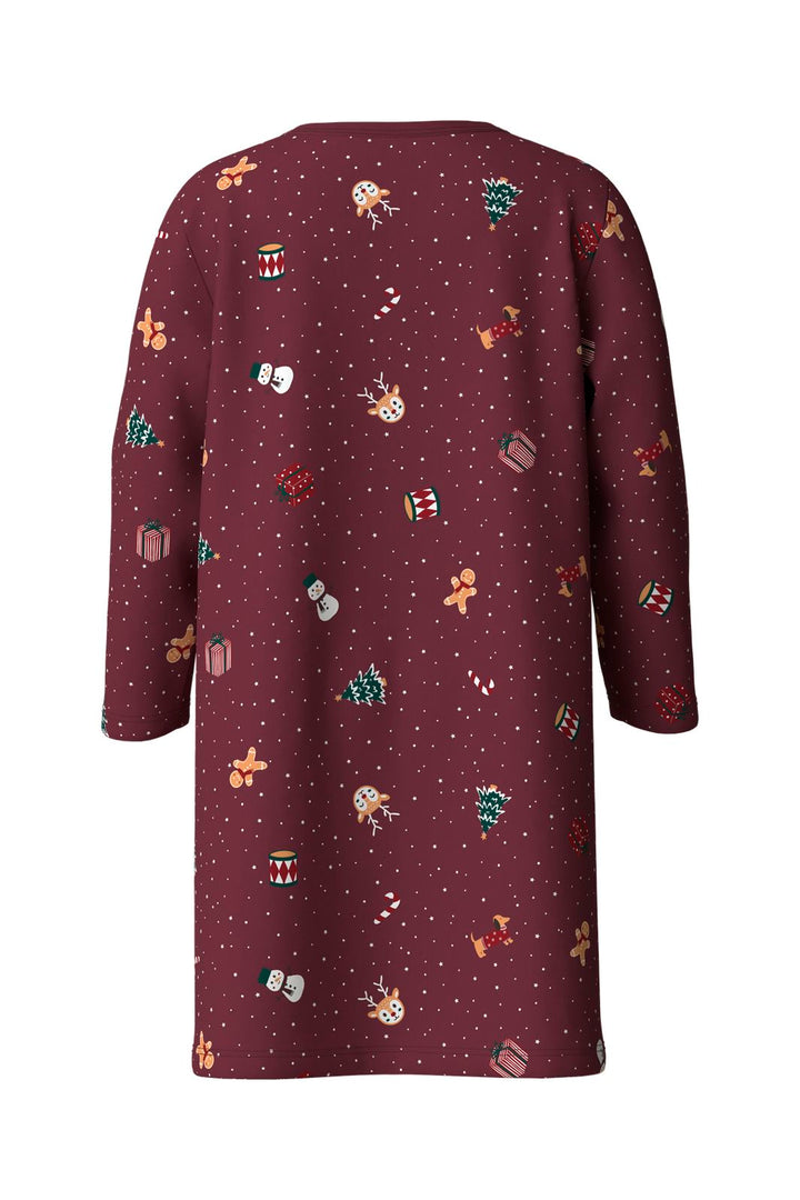 Name It - Nmfvismas Ls Nightgown - 5124768 Burgundy Christmas