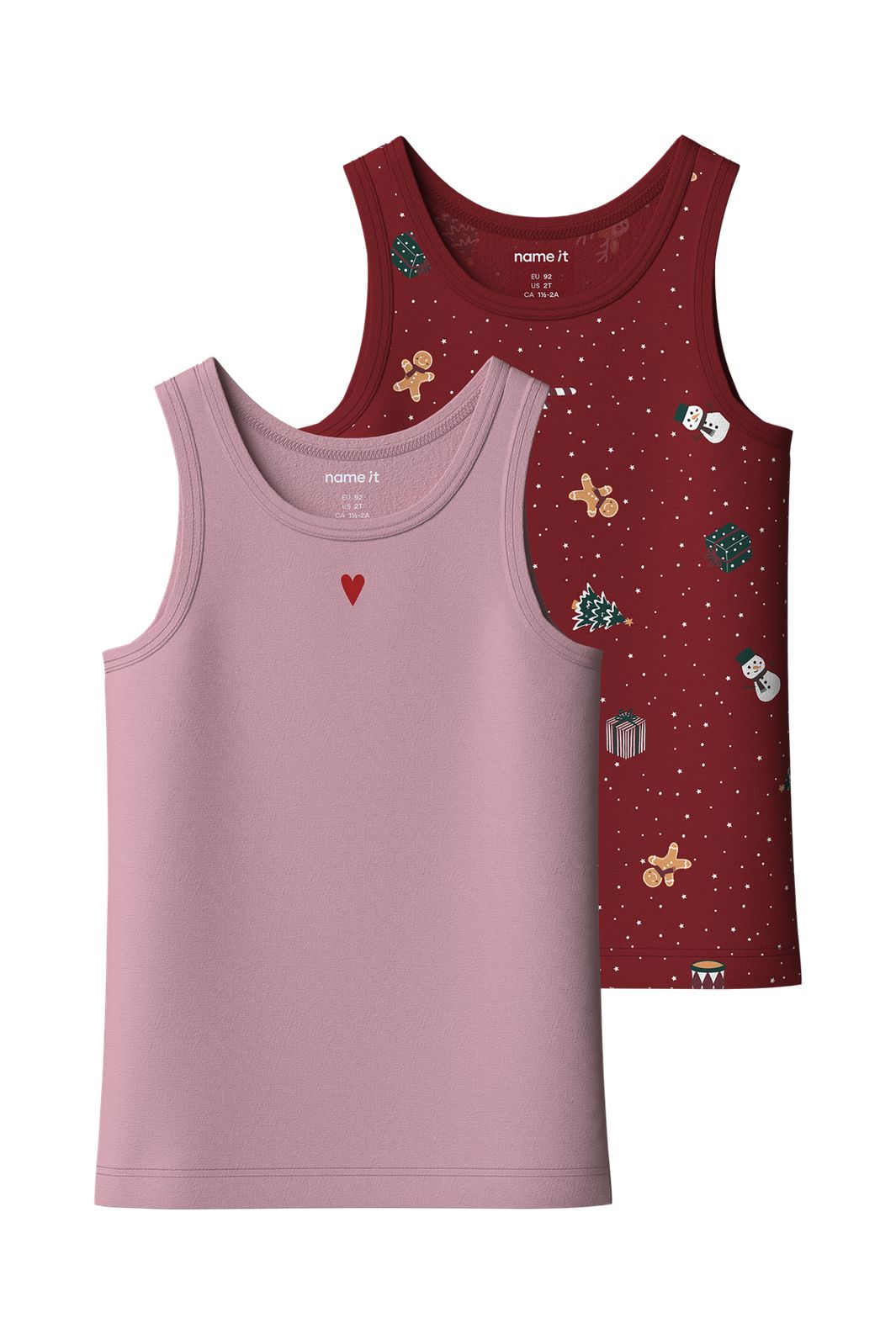 Name It - Nmfvismas Tank Top Giftpack - 5144320 Red Dahlia W/ Pink Nectar