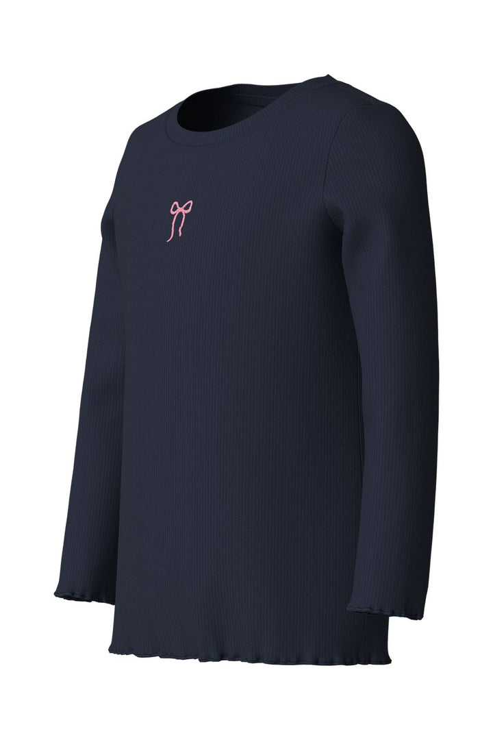 Name It - Nmfvivemmas Ls Slim Top - 5166305 Navy Blazer Bow