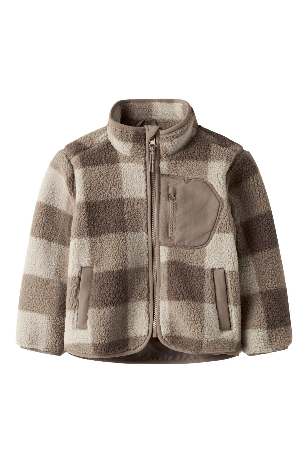 Name It - Nmmmonico Sherpa Jacket Check - 4893826 Fossil
