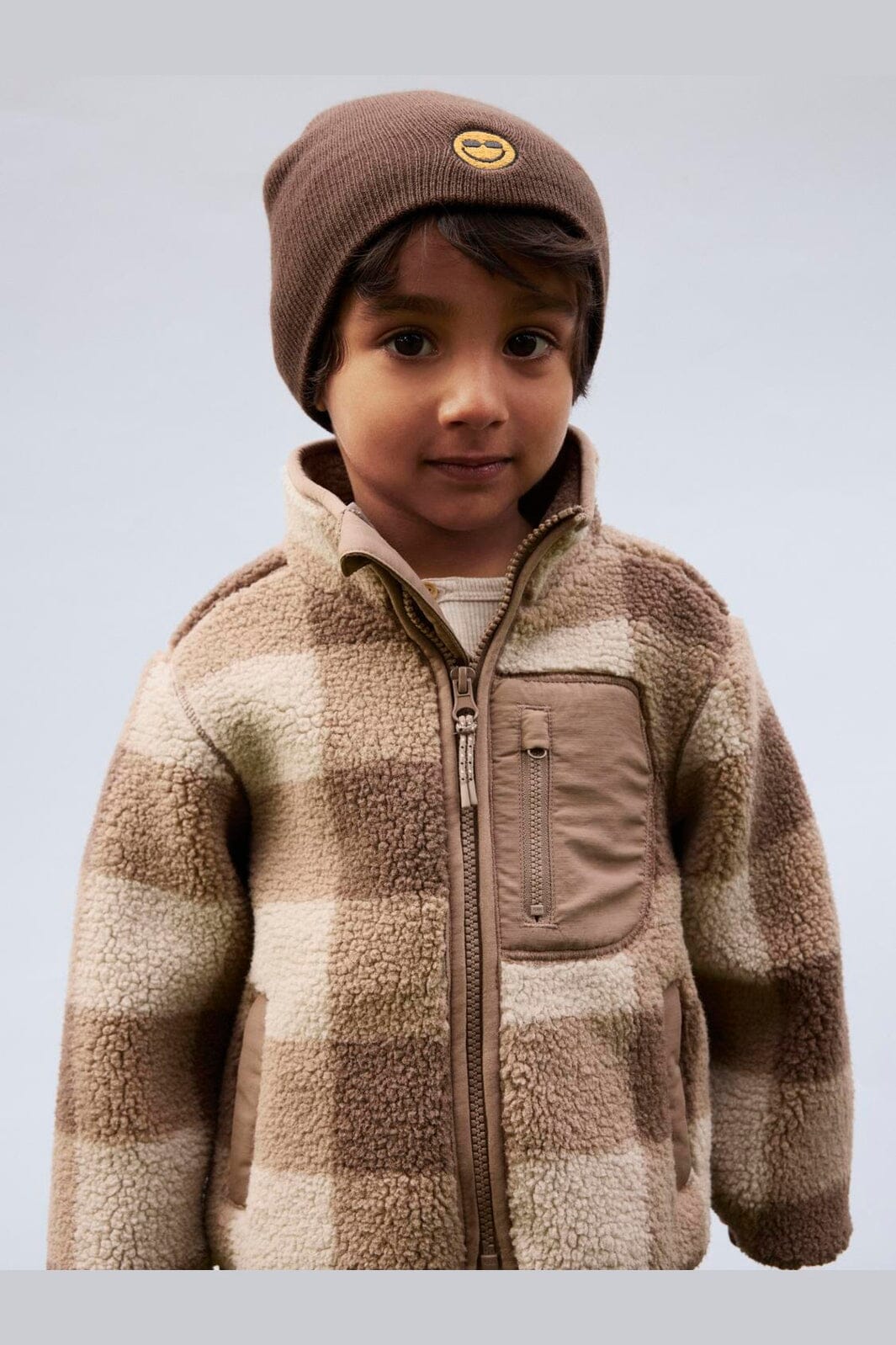 Name It - Nmmmonico Sherpa Jacket Check - 4893826 Fossil