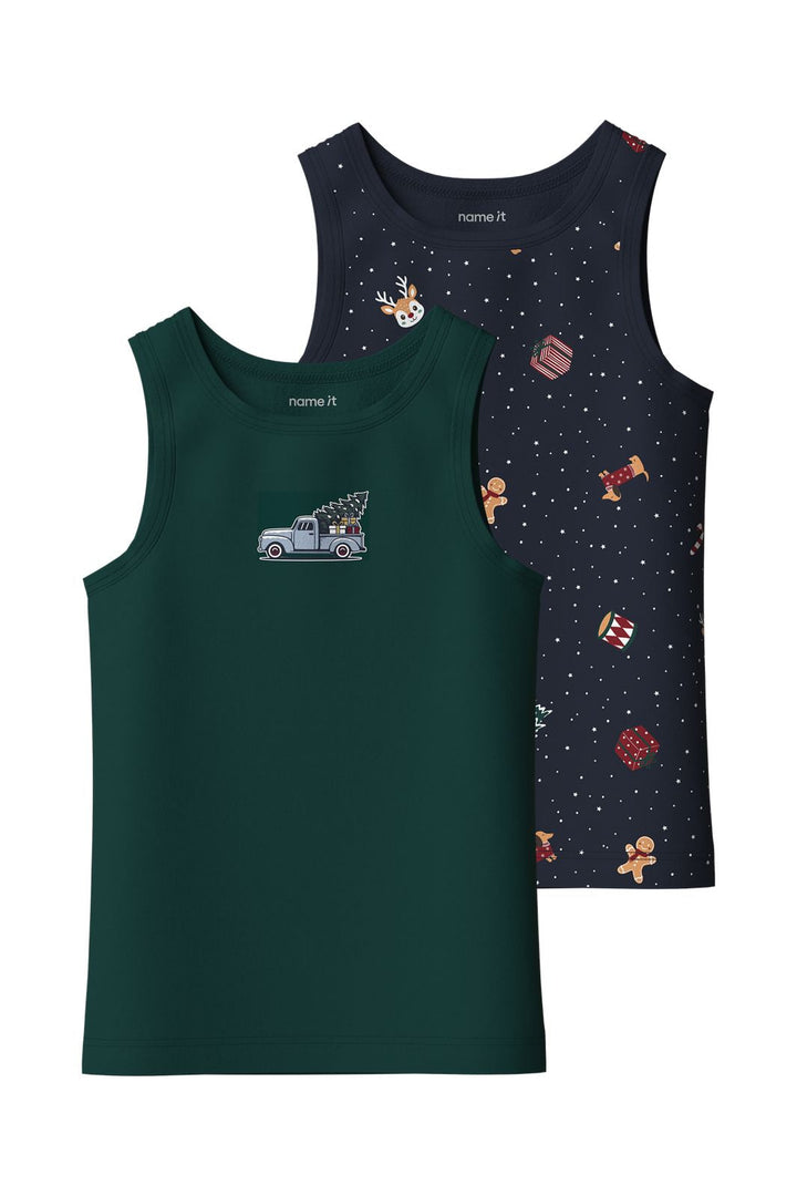 Name It - Nmmvismas Tank Top Giftpack - 5144312 Navy Blazer W/ Botanical Garden