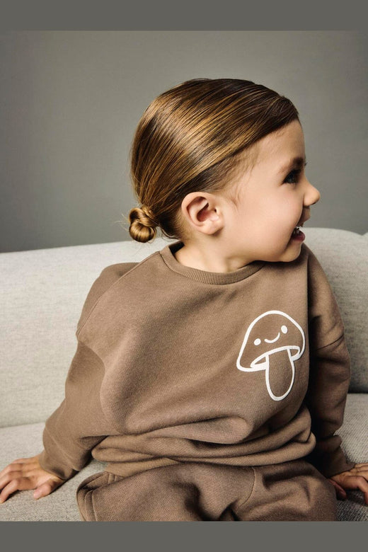 Name It - Nmnriley Ls Rlx Sweat - 5096049 Brown Lentil Antique White Print