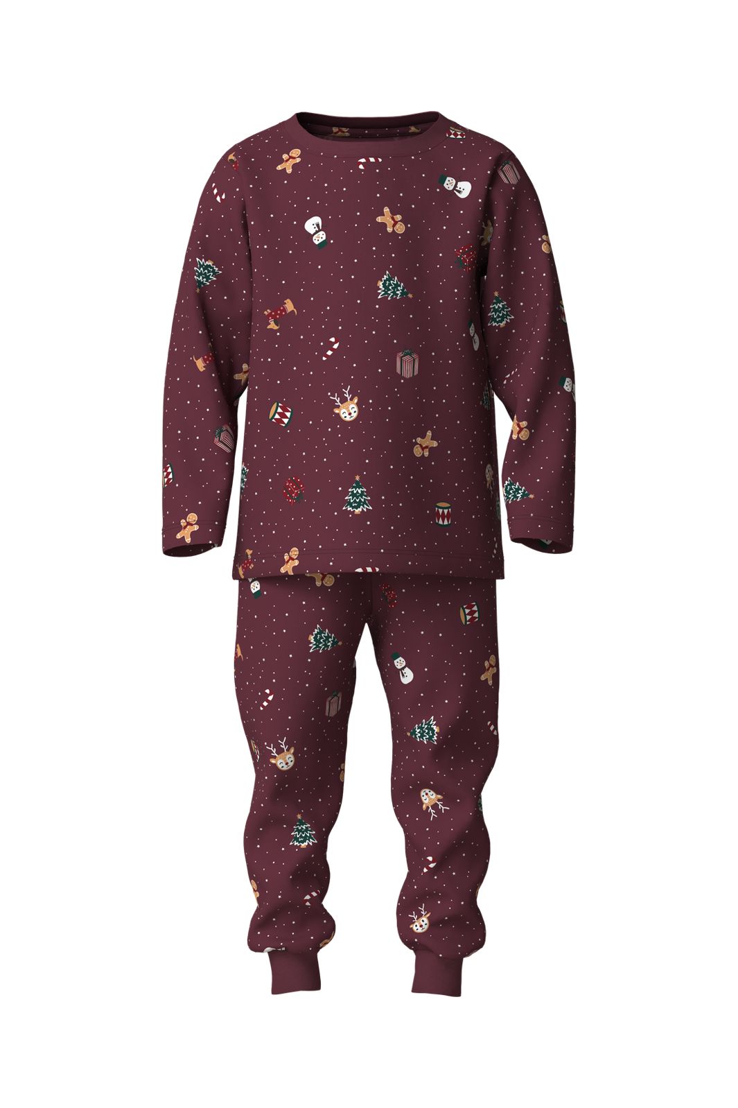 Name It - Nmnvismas Ls Nightset - 5124783 Burgundy Christmas
