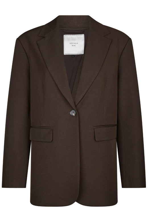 Neo Noir - Aarielle Structure Blazer 168202 - 676 - Dark Brown Blazere 