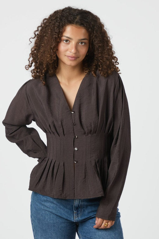 Neo Noir - Alsie Blouse 166655 - 676 - Dark Brown