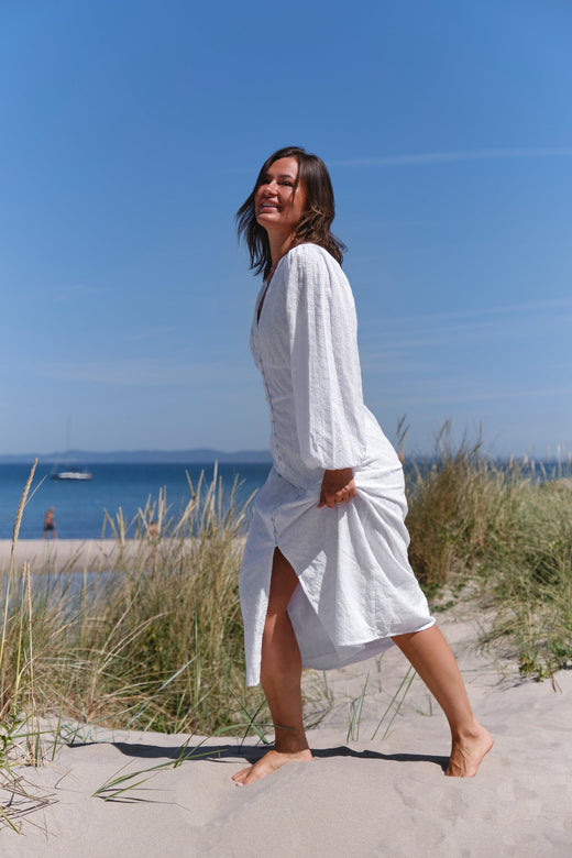 Neo Noir - Alto Embroidery Dress 166017 - 120 - White Kjoler 