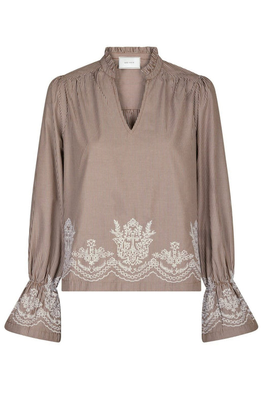 Neo Noir - Amara Striped Emb Blouse 166705 - 543 - Camel