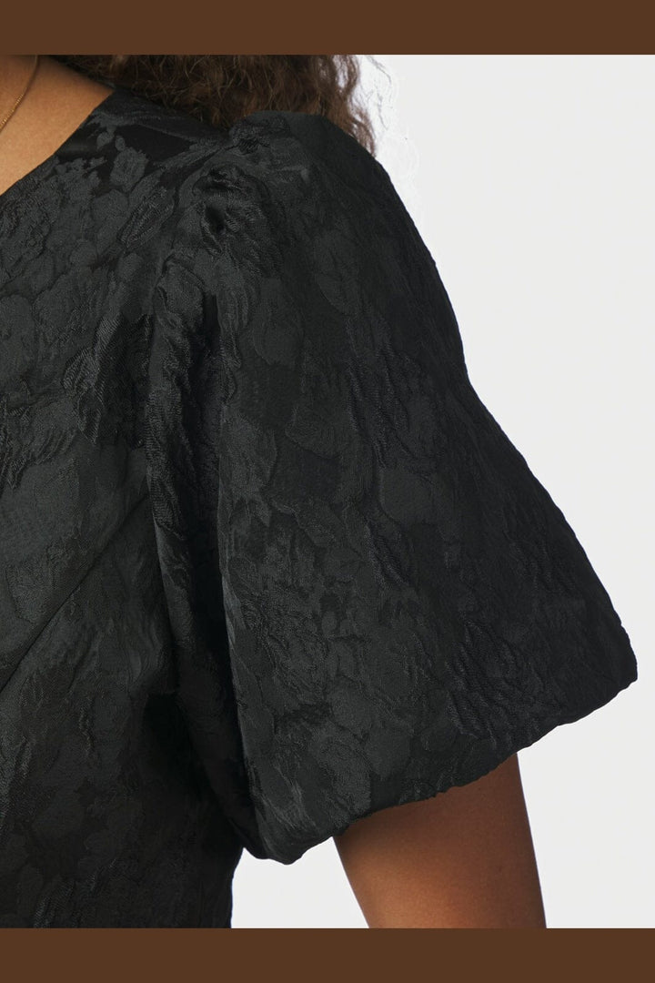 Neo Noir - Anela Flower Brocade Blouse 166905 - 100 - Black