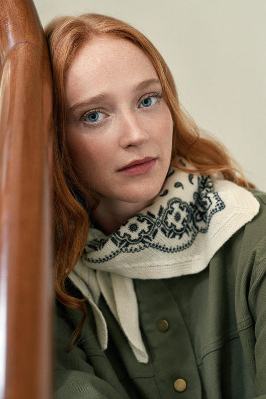 Neo Noir - Ariya Paisley Knit Scarf 171220 - 121 - Off White Tørklæder 
