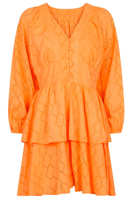 Neo Noir - Aronia Broderie Dress - Tangerine Kjoler 