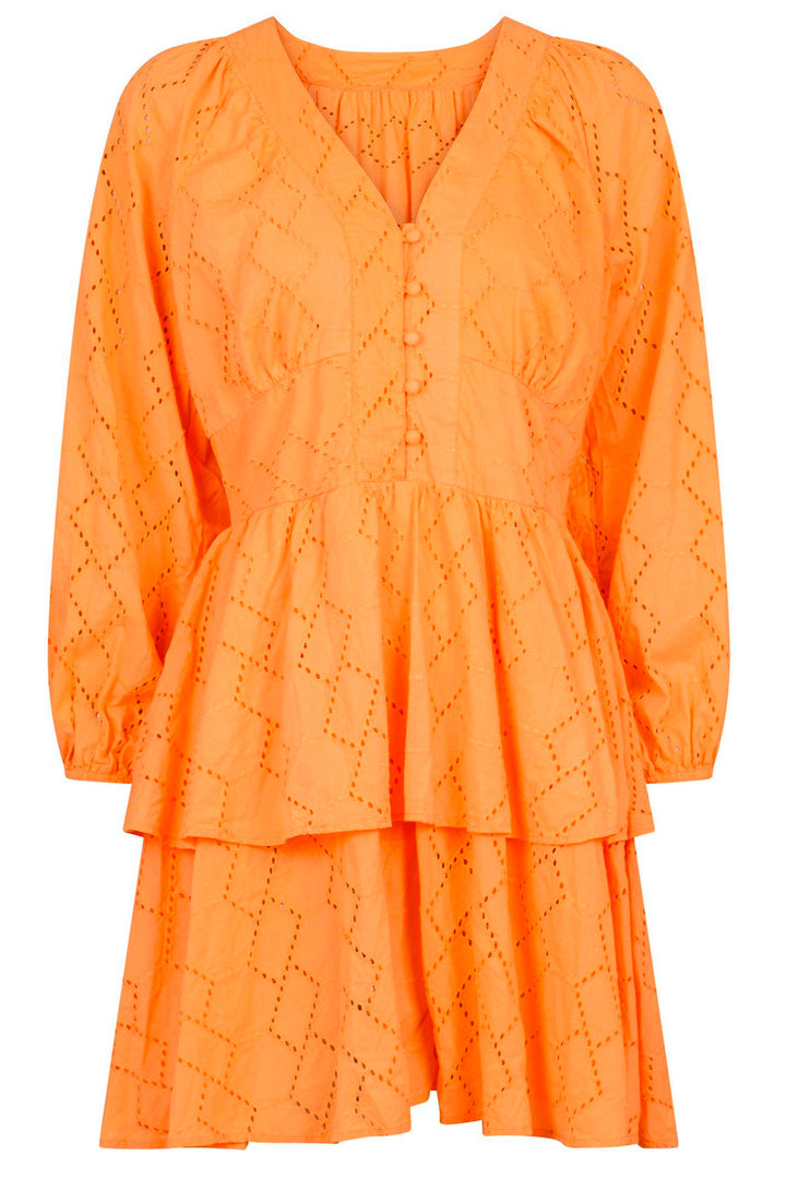Neo Noir - Aronia Broderie Dress - Tangerine Kjoler 