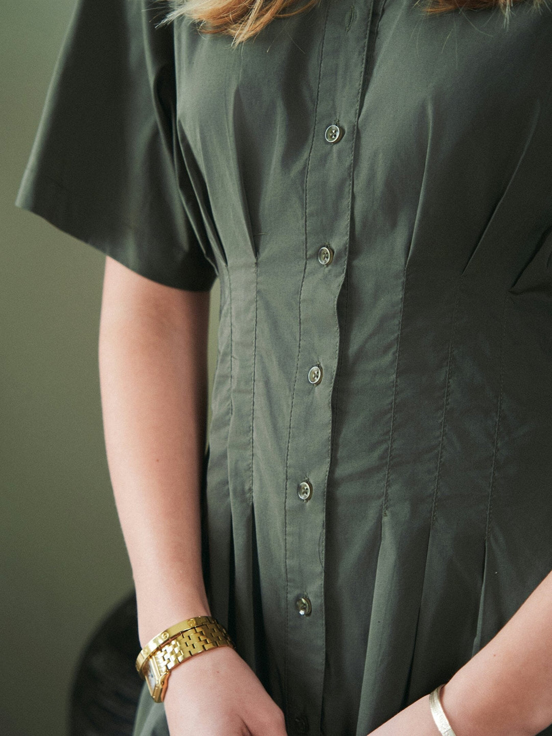 Neo Noir - Baia Poplin Dress 165343 - 151 - Army Kjoler 