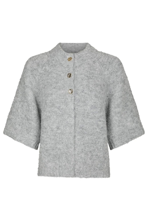 Neo Noir - Benuta Fluffy Knit Cardigan 165816 - 133 - Grey Melange