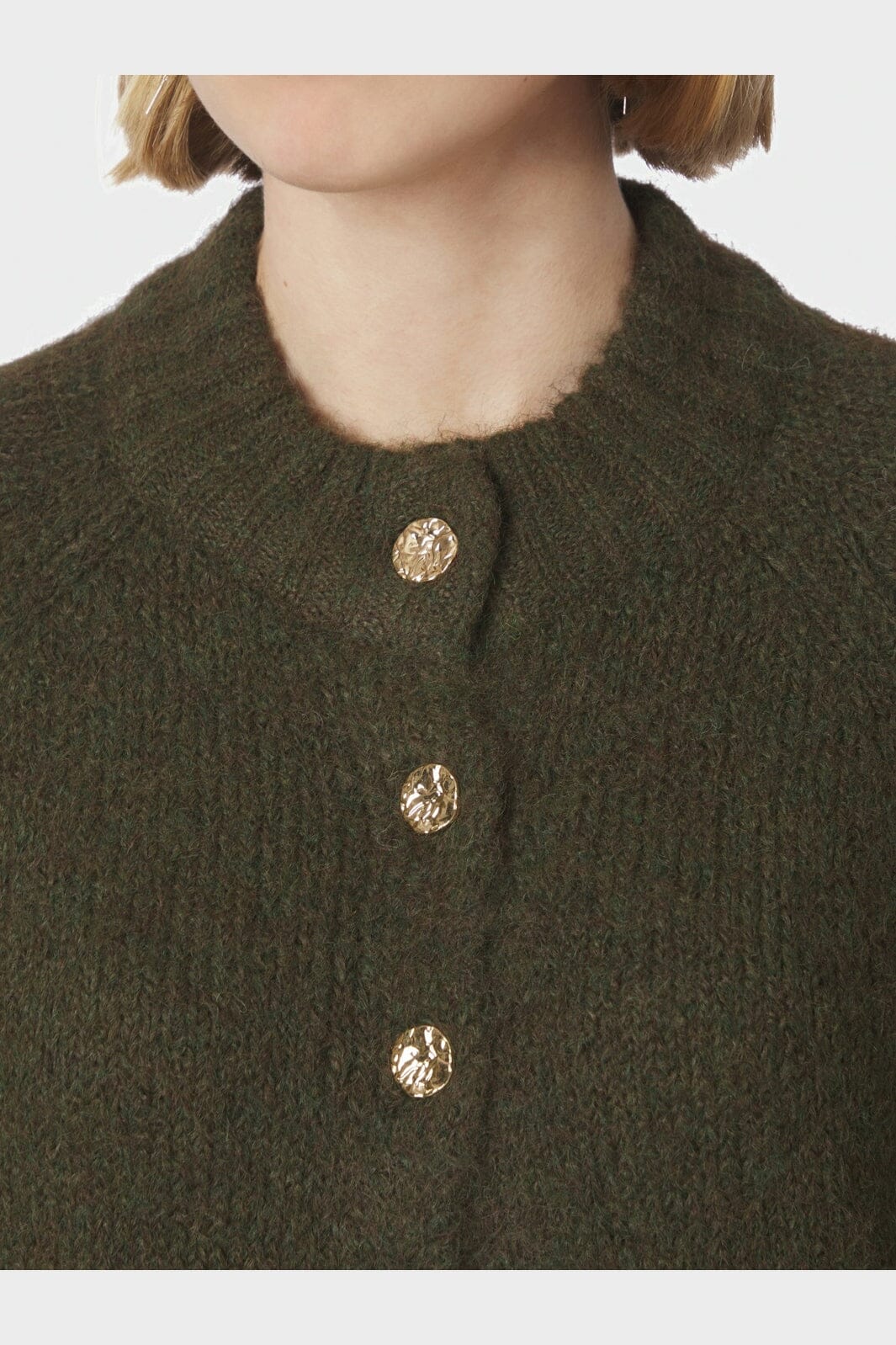 Neo Noir - Benuta Fluffy Knit Cardigan 165816 - 151 - Army