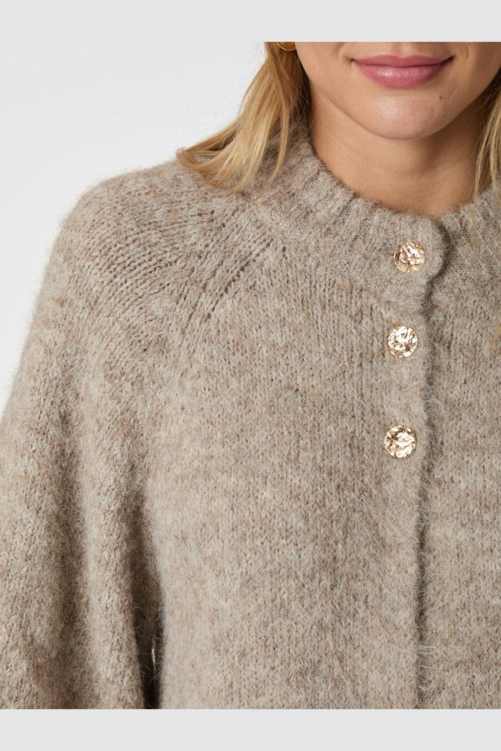 Neo Noir - Benuta Fluffy Knit Cardigan 165816 - 976 - Beige Melange