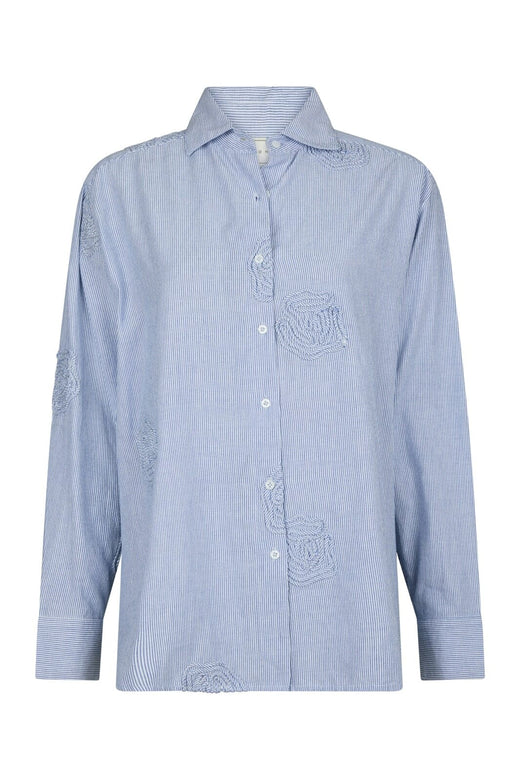 Neo Noir - Dalma Dori Mini Stripe Shirt 167460 - 140 - Blue