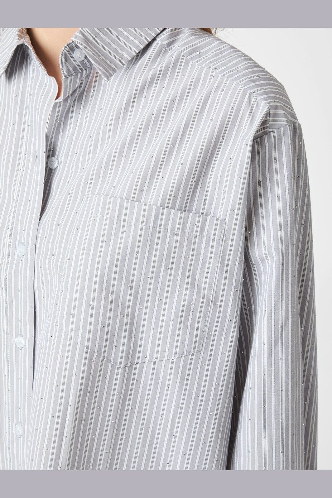 Neo Noir - Dalma Stripe Stone Shirt 162109 - 131 - Light Grey