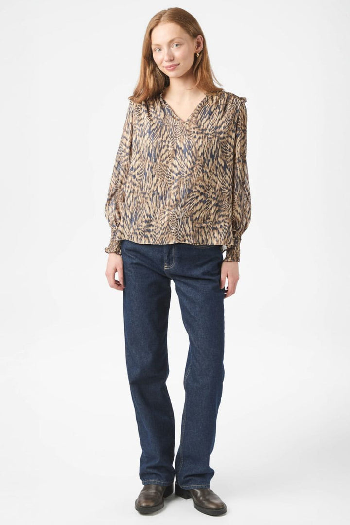 Neo Noir - Davina Pattern Blouse 166259 - 543 - Camel