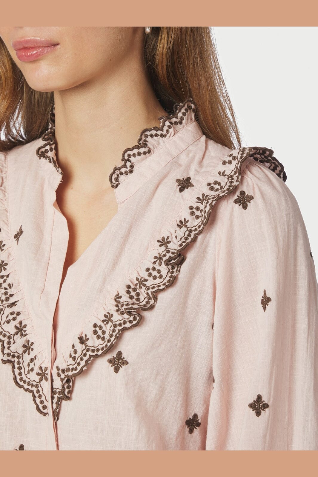 Neo Noir - Degas Blouse 158924 - 433 - Dusty Rose/Brown