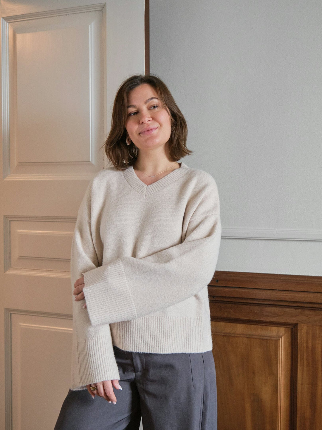 Neo Noir - Dova Knit Blouse 164912 - 124 - Ivory Bluser 