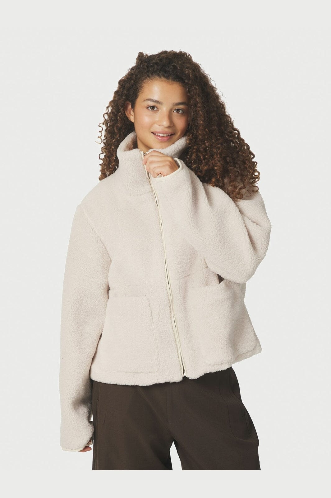 Neo Noir - Effa Teddy Jacket 164602 - 436 - Ivory/Ivory