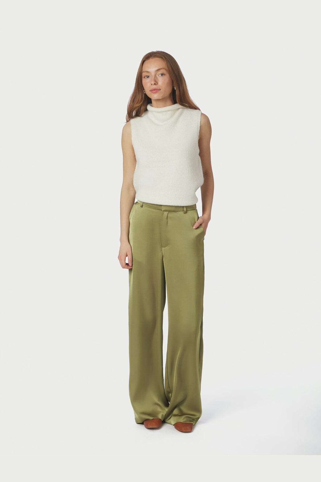 Neo Noir - Emmett Heavy Sateen Pants 164136 - 340 - Sage Green