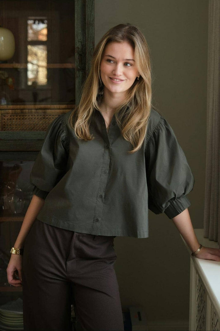 Neo Noir - Etta Poplin Shirt 168089 - 151 - Army Skjorter 