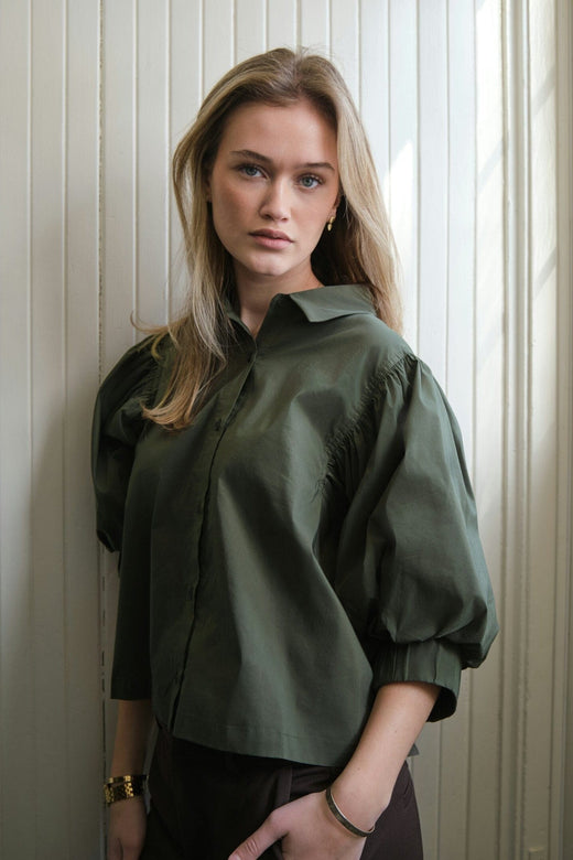 Neo Noir - Etta Poplin Shirt 168089 - 151 - Army Skjorter 